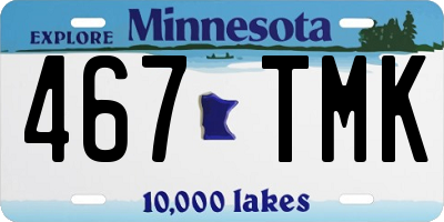 MN license plate 467TMK