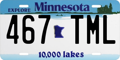 MN license plate 467TML