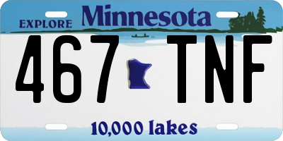 MN license plate 467TNF