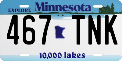 MN license plate 467TNK