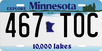 MN license plate 467TOC