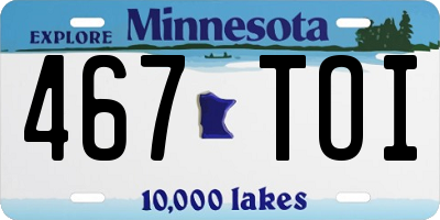 MN license plate 467TOI