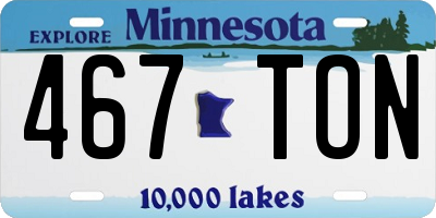 MN license plate 467TON