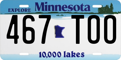 MN license plate 467TOO