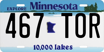 MN license plate 467TOR