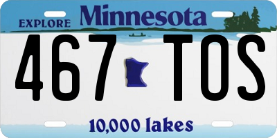 MN license plate 467TOS