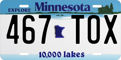 MN license plate 467TOX