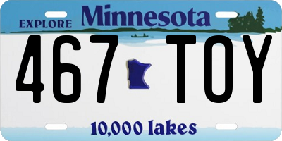 MN license plate 467TOY