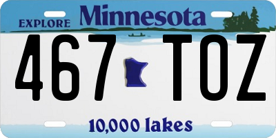 MN license plate 467TOZ