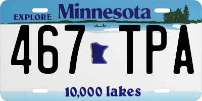 MN license plate 467TPA