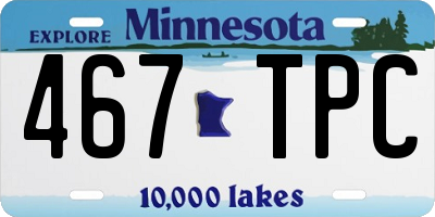 MN license plate 467TPC