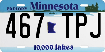 MN license plate 467TPJ
