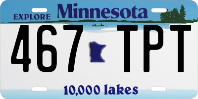 MN license plate 467TPT