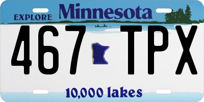 MN license plate 467TPX