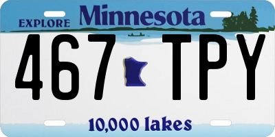 MN license plate 467TPY