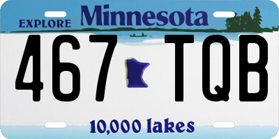 MN license plate 467TQB
