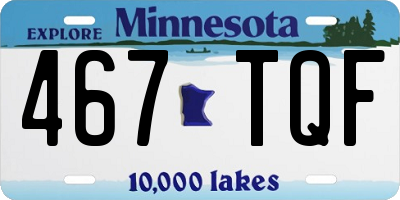 MN license plate 467TQF