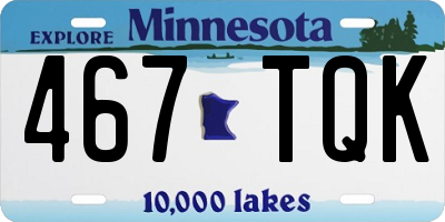 MN license plate 467TQK