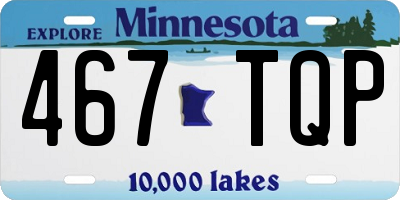 MN license plate 467TQP