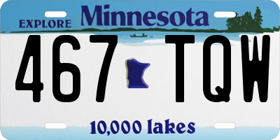MN license plate 467TQW