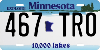 MN license plate 467TRO