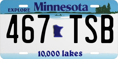 MN license plate 467TSB