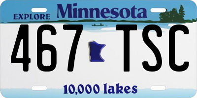 MN license plate 467TSC