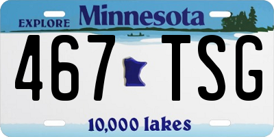 MN license plate 467TSG