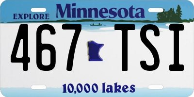 MN license plate 467TSI