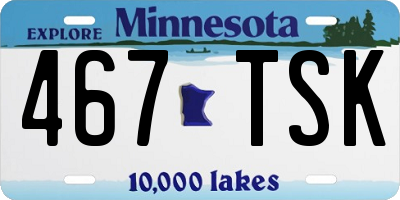 MN license plate 467TSK