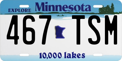MN license plate 467TSM