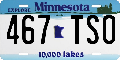MN license plate 467TSO