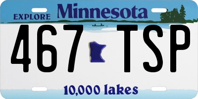 MN license plate 467TSP