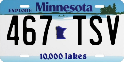 MN license plate 467TSV