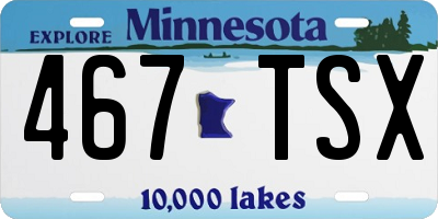 MN license plate 467TSX