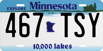 MN license plate 467TSY