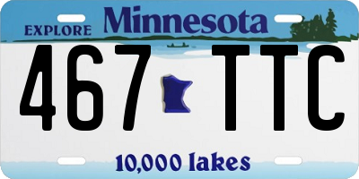 MN license plate 467TTC