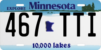 MN license plate 467TTI