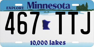MN license plate 467TTJ