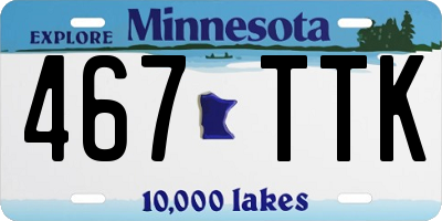 MN license plate 467TTK