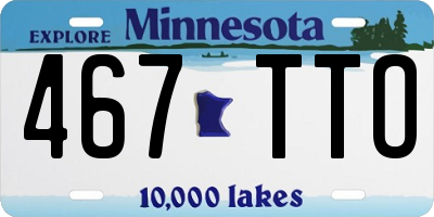 MN license plate 467TTO