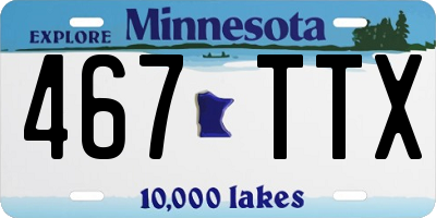 MN license plate 467TTX