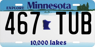 MN license plate 467TUB