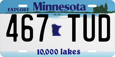 MN license plate 467TUD