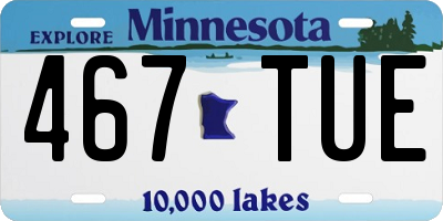 MN license plate 467TUE