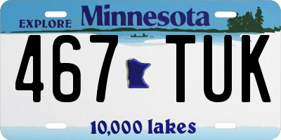 MN license plate 467TUK