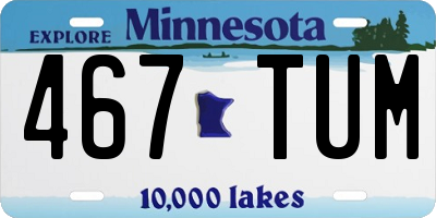 MN license plate 467TUM