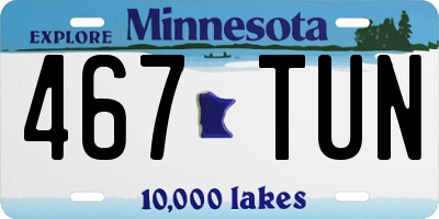 MN license plate 467TUN