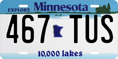 MN license plate 467TUS