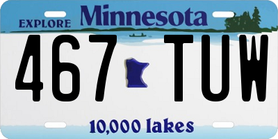 MN license plate 467TUW